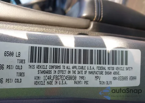 2014 Jeep Grand Cherokee Limited из США, поврежденный, VIN 1C4RJFBG7EC458030